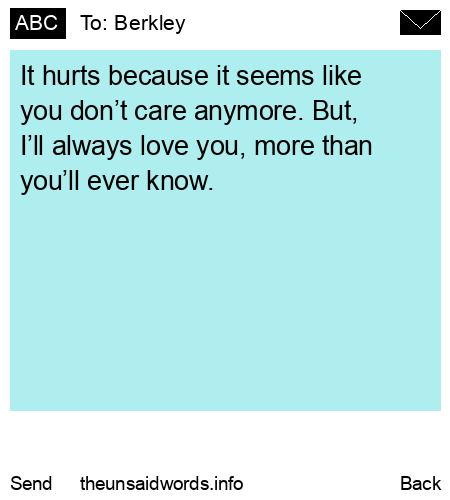unsent message to Berkley
