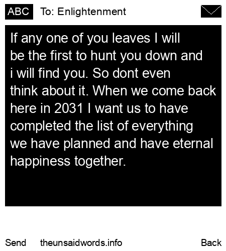 unsent message to Enlightenment