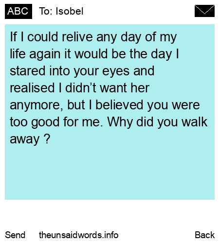 unsent message to Isobel