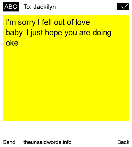 unsent message to Jackilyn