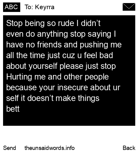 unsent message to Keyrra