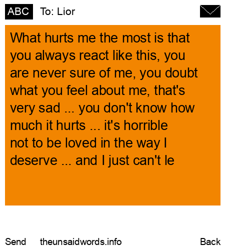 unsent message to Lior