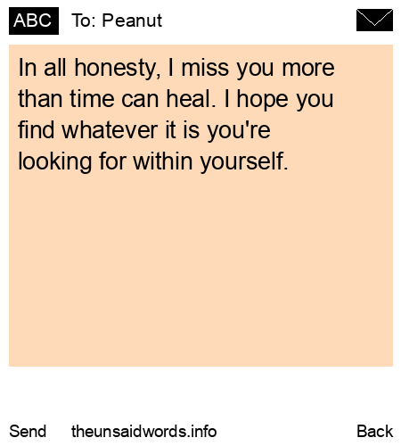 unsent message to Peanut