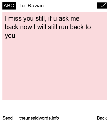 unsent message to Ravian