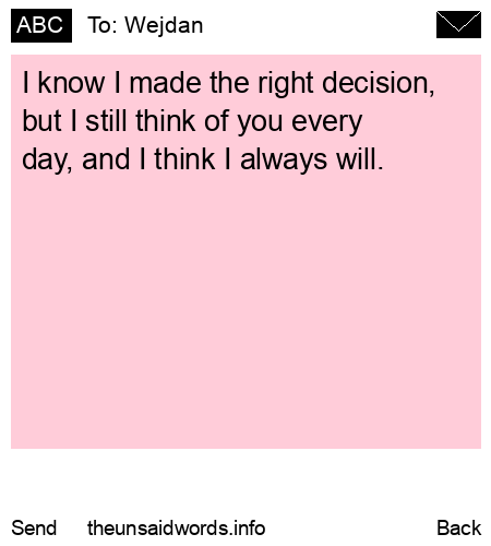 unsent message to Wejdan 