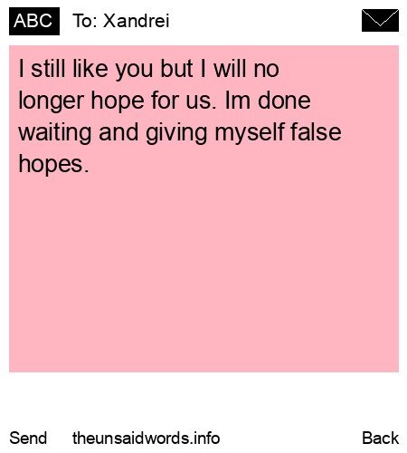 unsent message to Xandrei