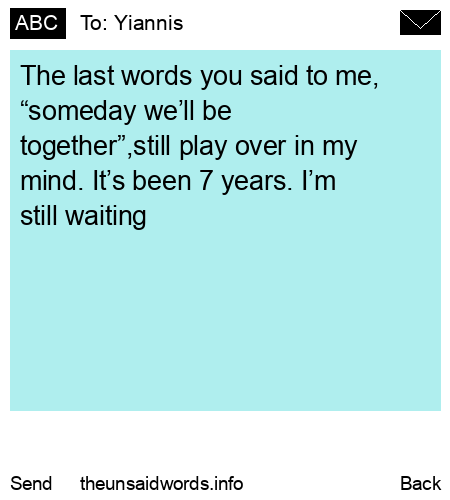 unsent message to Yiannis