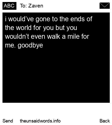 unsent message to Zaven