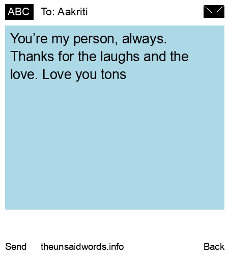 unsent message to Aakriti