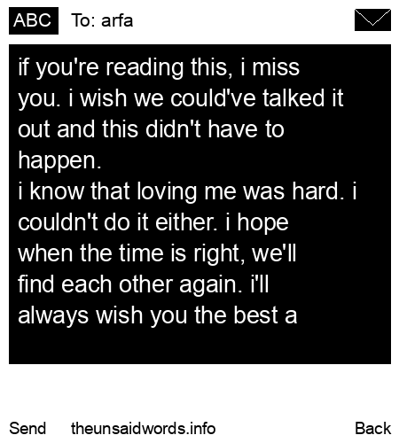 unsent message to arfa