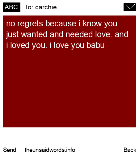 unsent message to carchie
