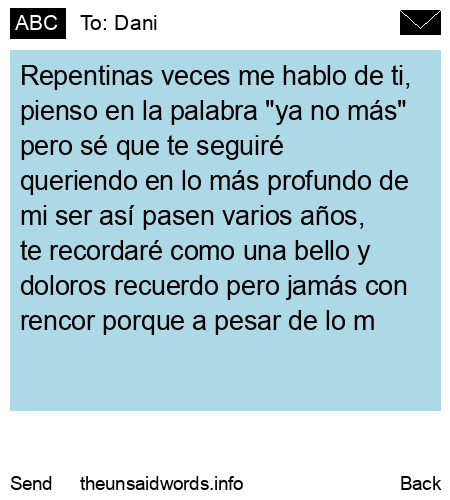 unsent message to Dani