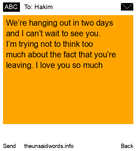unsent message to Hakim
