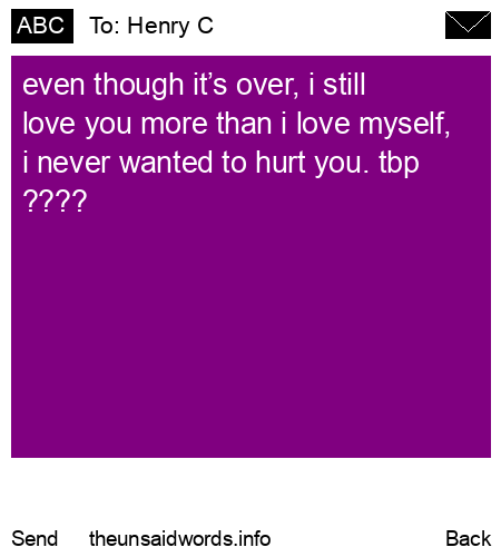 unsent message to Henry C