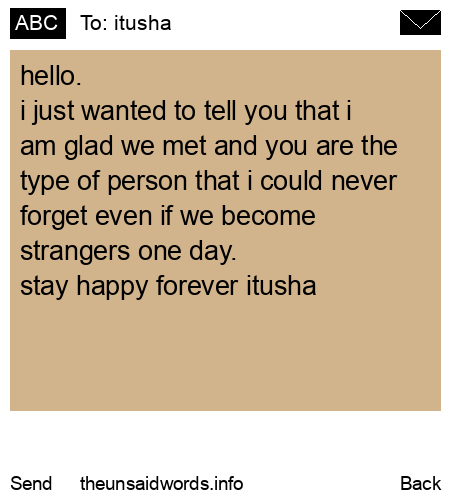unsent message to itusha