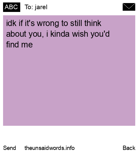 unsent message to jarel
