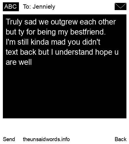 unsent message to Jenniely