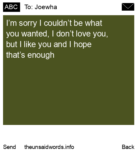 unsent message to Joewha