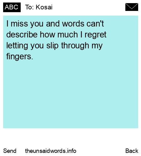 unsent message to Kosai