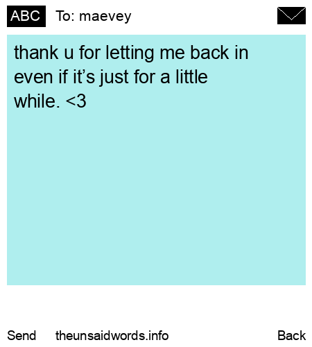 unsent message to maevey