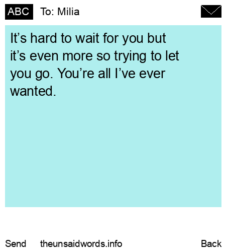 unsent message to Milia