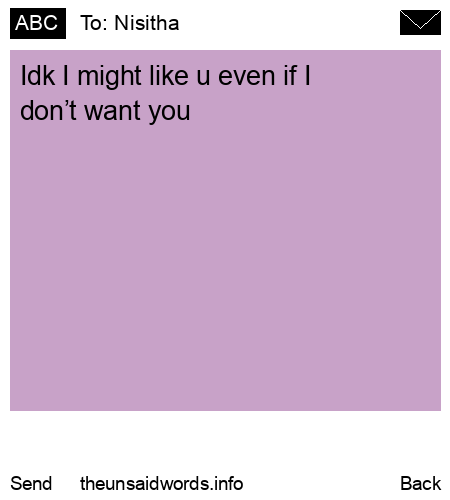 unsent message to Nisitha