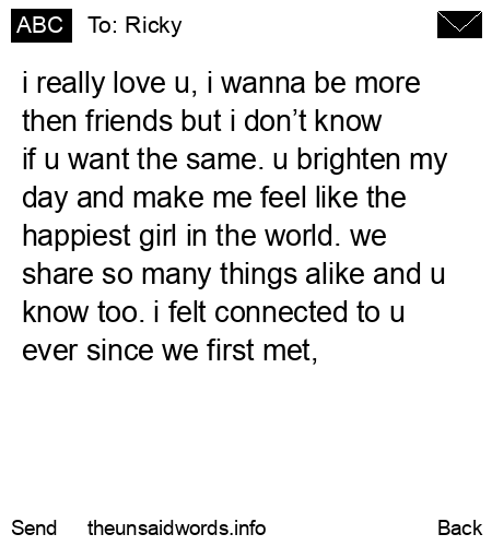 unsent message to Ricky