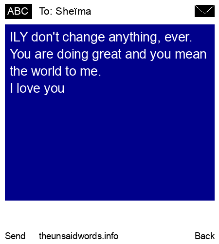 unsent message to Sheïma