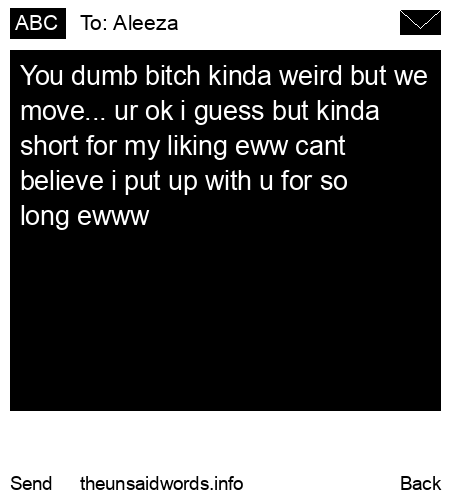 unsent message to Aleeza