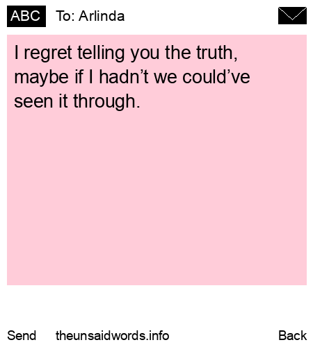 unsent message to Arlinda