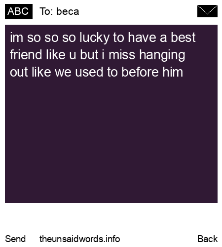 unsent message to beca
