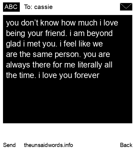 unsent message to cassie