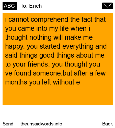 unsent message to Erich