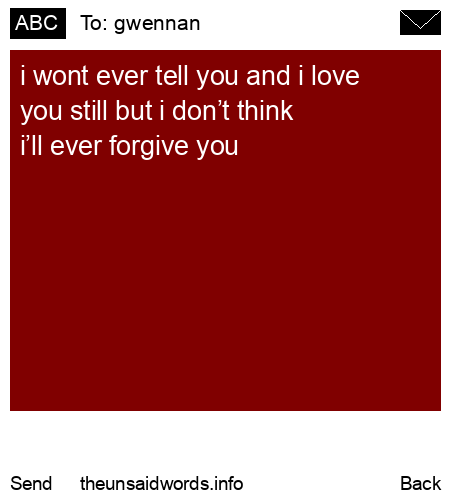 unsent message to gwennan