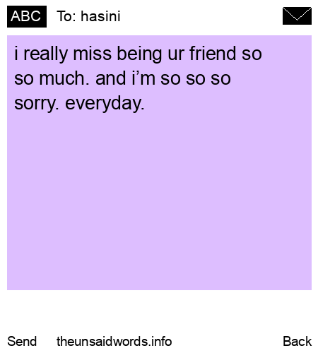 unsent message to hasini