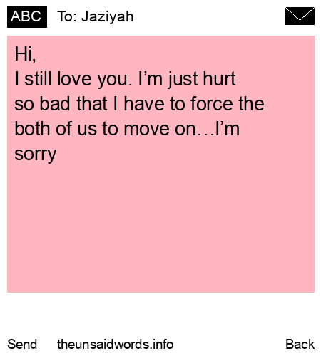 unsent message to Jaziyah
