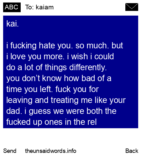 unsent message to kaiam