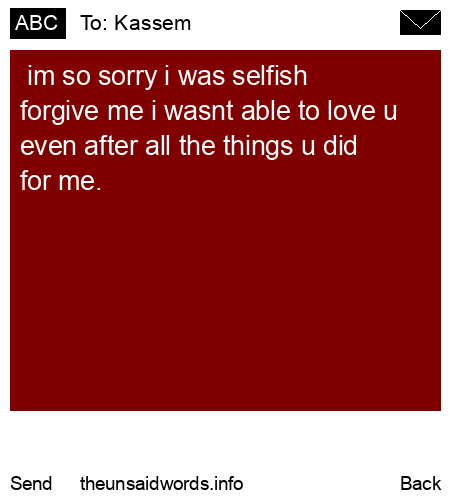 unsent message to Kassem
