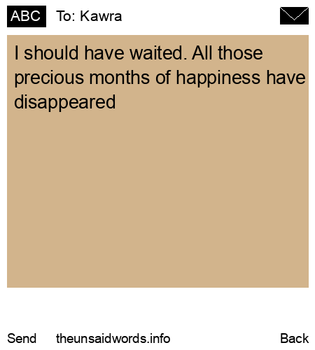 unsent message to Kawra