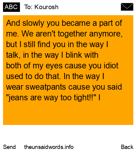 unsent message to Kourosh