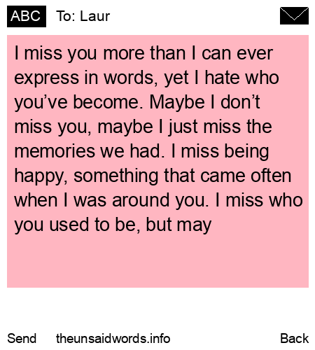 unsent message to Laur