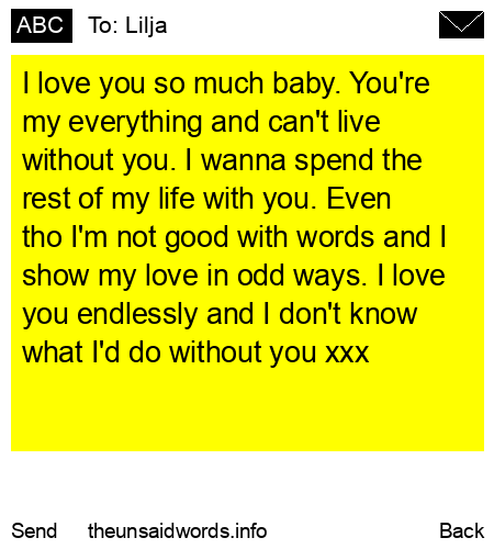 unsent message to Lilja