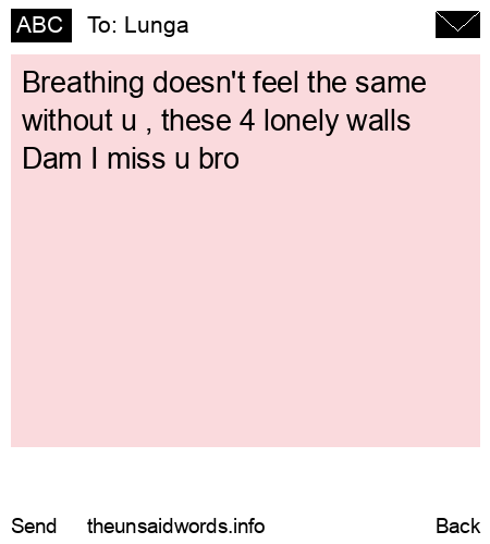 unsent message to Lunga