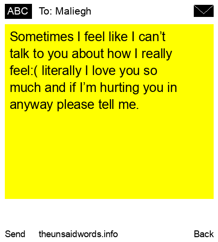 unsent message to Maliegh