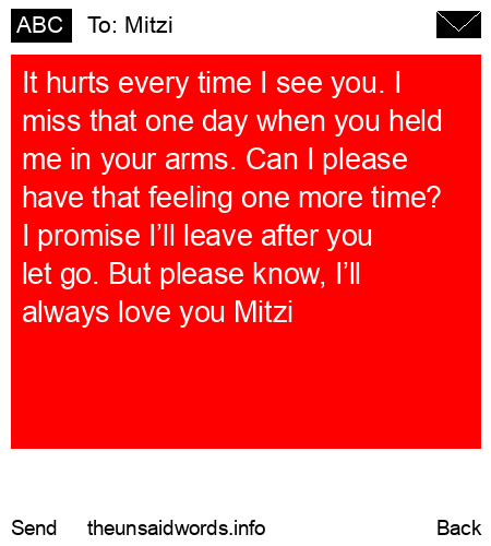 unsent message to Mitzi