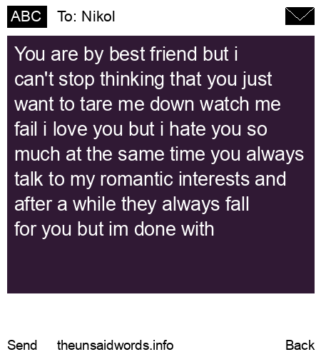 unsent message to Nikol