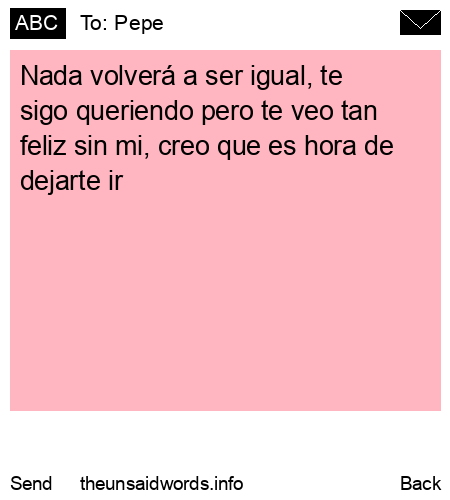 unsent message to Pepe