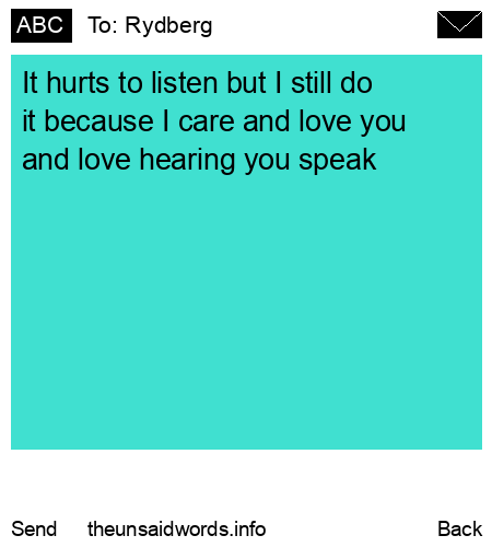 unsent message to Rydberg