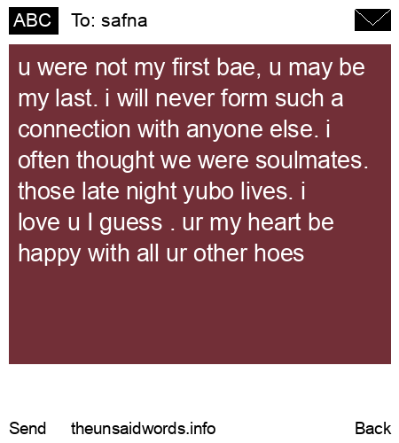 unsent message to safna