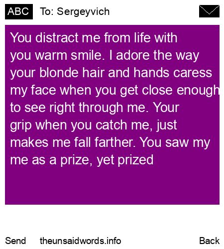 unsent message to Sergeyvich